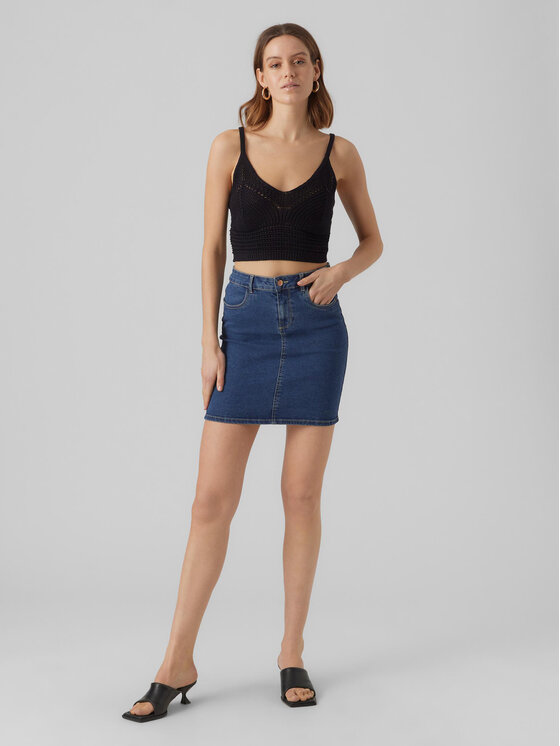 Vero Moda Vero Moda Džinsinis sijonas Luna 10279491 Mėlyna Regular Fit