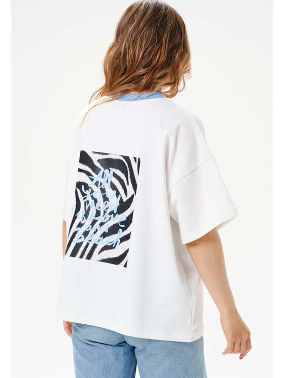 Mirons Mirons T-Shirt Print Biały Regular Fit