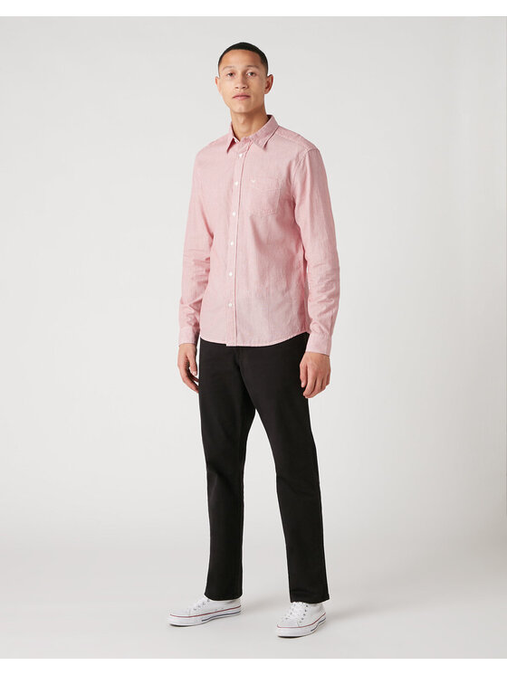 Wrangler Wrangler Camicia LS 1PKT SHIRT Rosa Regular Fit