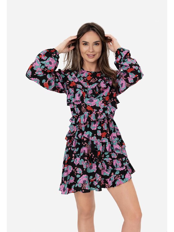 LAURELLA LAURELLA Každodenné šaty 4TU020 Čierna Regular Fit