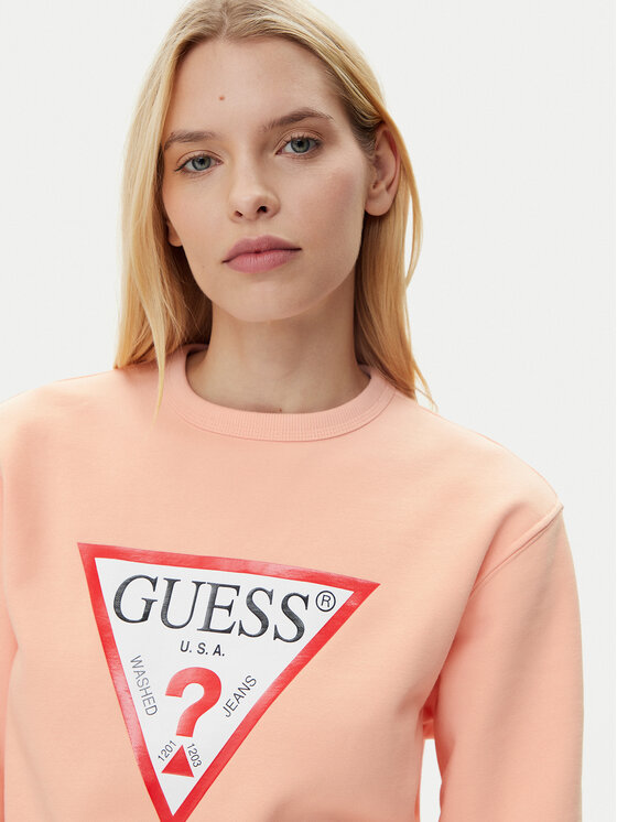 Guess Guess Bluza W2YQ16 KBA11 Pomarańczowy Regular Fit