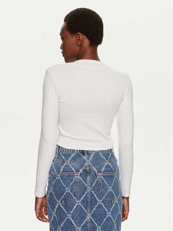 HUGO Hugo Bluză Dafilomena_3 50518378 Alb Slim Fit