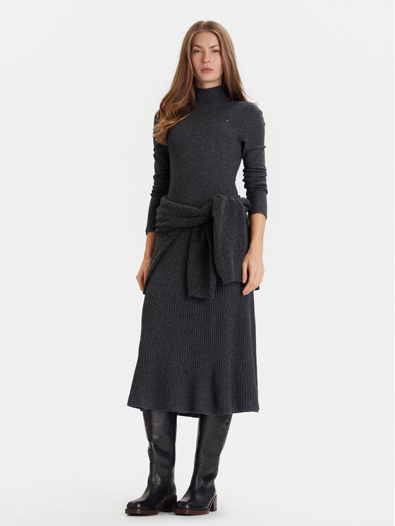 Tommy Hilfiger Tommy Hilfiger Ежедневна рокля WW0WW47303 Сив Regular Fit