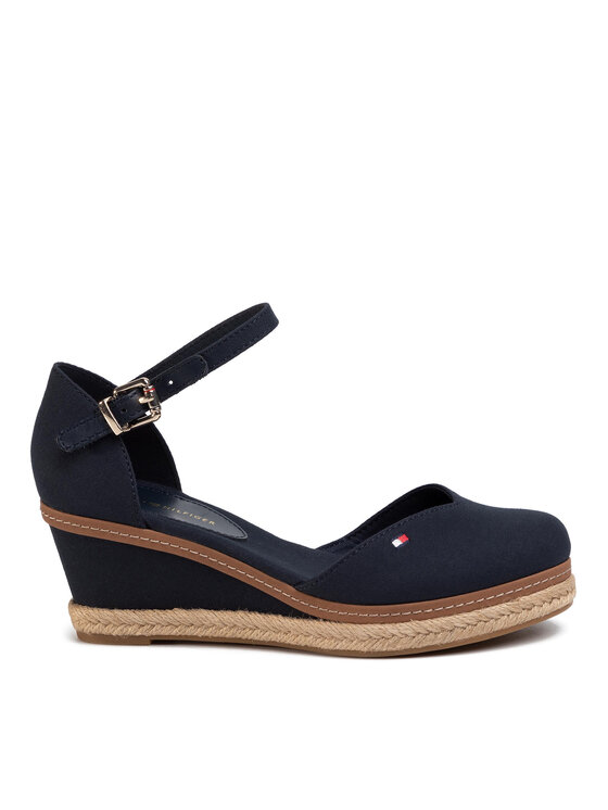 Espadrile Tommy Hilfiger Basic Closed Toe Mid Wedge FW0FW04787 Bleumarin
