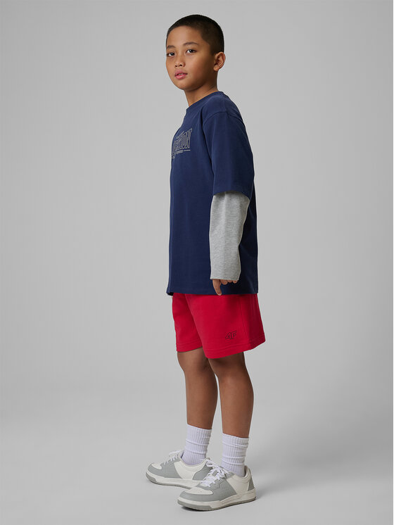 4F 4F Szorty sportowe BASIC+ Czerwony Regular Fit
