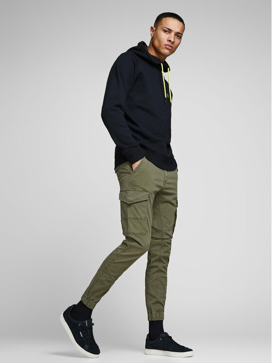 Jack & Jones Jack & Jones Spodnie materiałowe Paul Flake 12141844 Zielony Tapered Fit