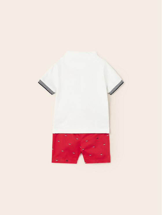 Mayoral Mayoral Komplet polo i spodenki 1296 Kolorowy Regular Fit
