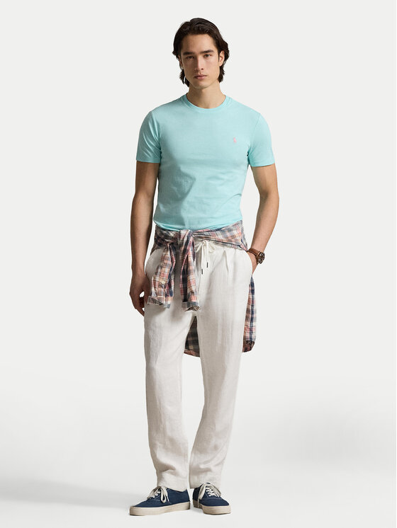 Polo Ralph Lauren Polo Ralph Lauren Tričko 710671438506 Tyrkysová Custom Slim Fit
