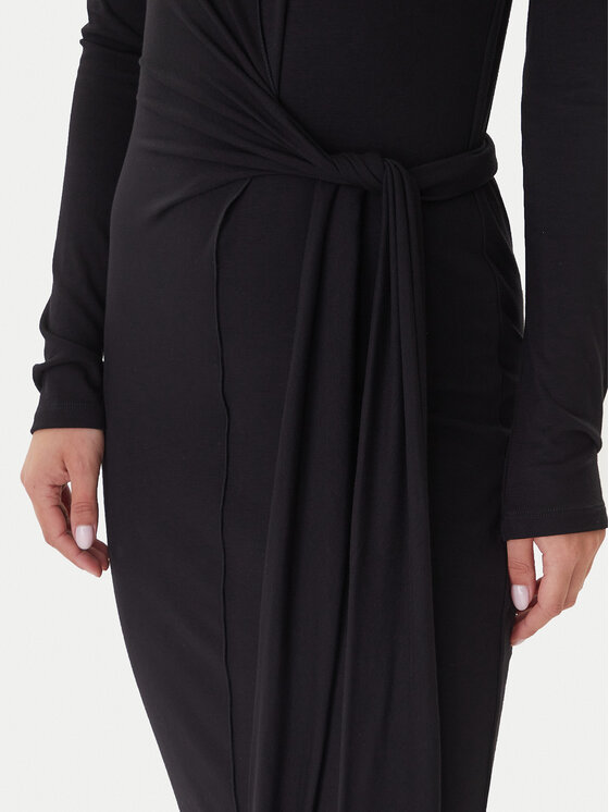 Patrizia Pepe Patrizia Pepe Плетена рокля 2A2958 J337 Черен Regular Fit