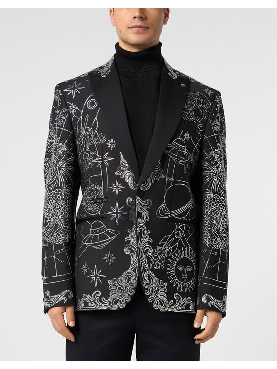PHILIPP PLEIN PHILIPP PLEIN Marynarka 31276 Czarny Regular Fit