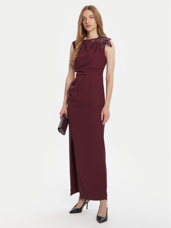 Rinascimento Rinascimento Večernja haljina CFC0020094002 Tamnocrvena Slim Fit