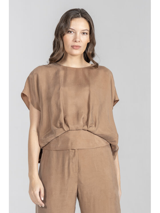 Deni Cler Milano Deni Cler Milano Bluzka W-DC-1217-F2-B8-18-1 Brązowy Loose Fit