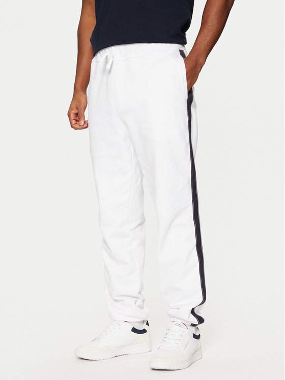 Tommy Hilfiger Tommy Hilfiger Pantaloni trening MW0MW37477 Alb Regular Fit