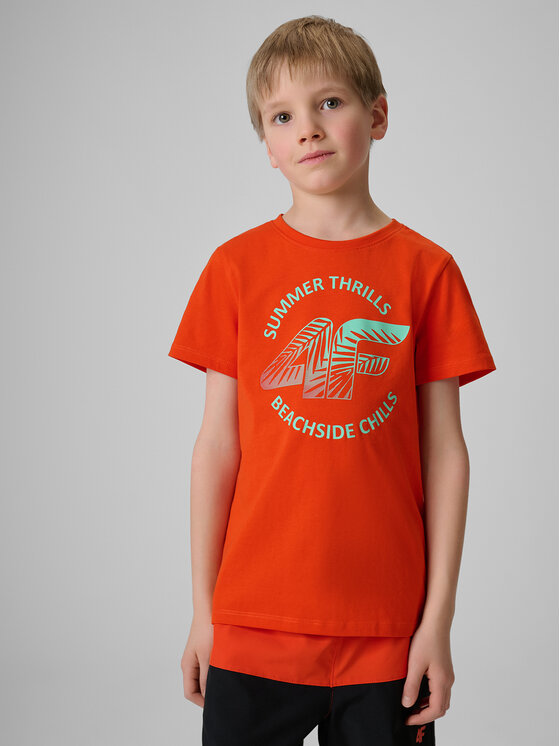 4F 4F T-Shirt BEACHSIDE CHILL Czerwony Loose Fit