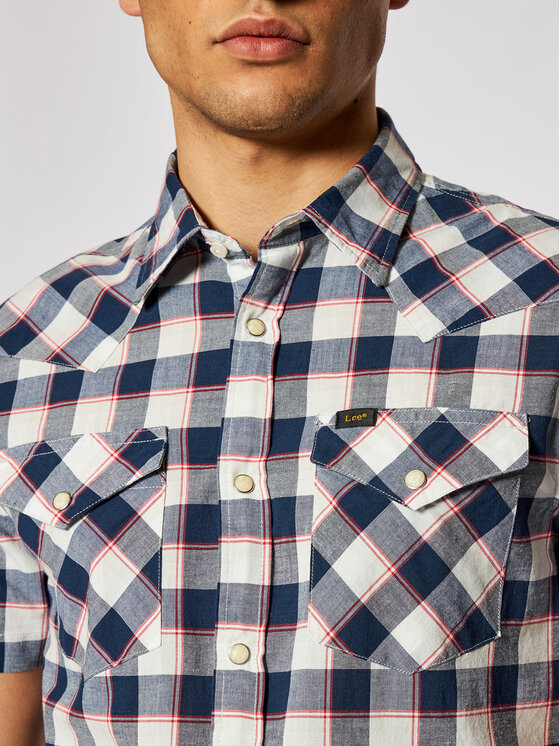 Lee Lee Camicia Ss Western L640KK35 112115279 Blu scuro Slim Fit