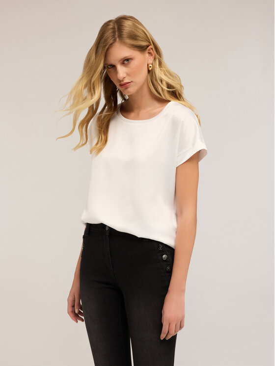 Motivi Motivi T-shirt G063W703439N011 Bianco Regular Fit