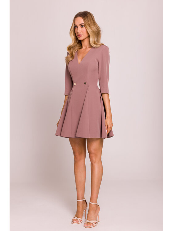 Made of Emotion Made of Emotion Sukienka koktajlowa M848 Brązowy Premium Fit