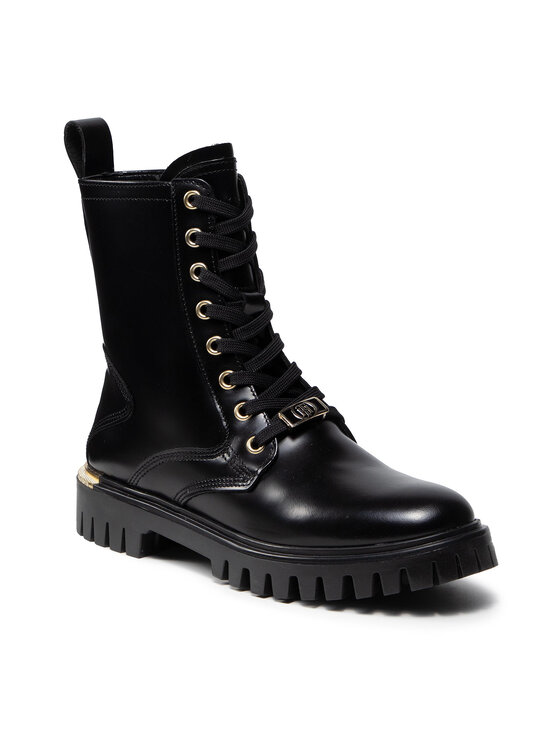 Tommy Hilfiger Tommy Hilfiger Ορειβατικά παπούτσια Polished Leather Lace Up Boot FW0FW06008 Μαύρο