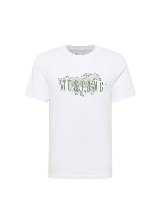 Mustang Mustang T-Shirt Style Austin Biały Regular Fit