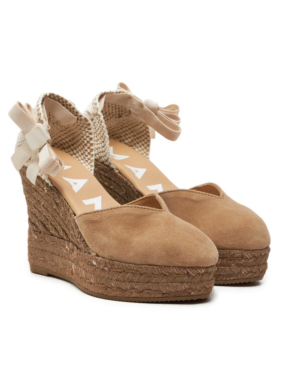 Manebi Manebi Espadryle Hamptons Heart-Shaped Wedge Espadrilles W 1.6 WH Beżowy