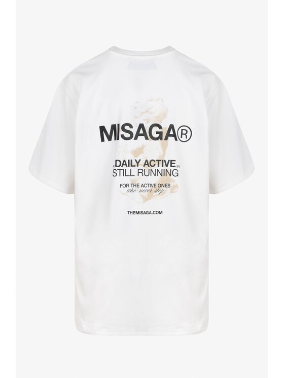 Misaga Misaga T-Shirt DASR T-SHIRT Biały Oversize
