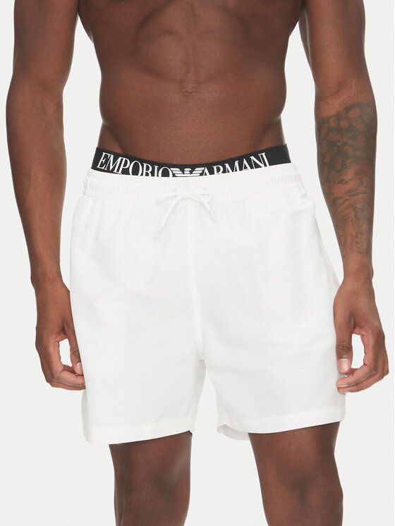 Emporio Armani Emporio Armani Úszónadrág EM000686 AF12329 U0002 Fehér Regular Fit