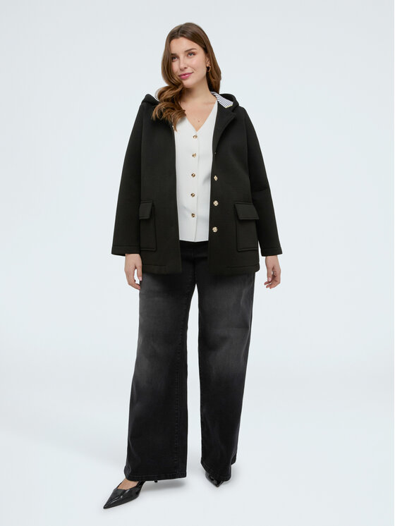 Fiorella Rubino Fiorella Rubino Płaszcz zimowy 8010T000358N033 Czarny A-Line Fit