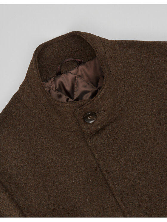 Borgio Borgio Płaszcz wełniany rivara_br Brązowy Slim Fit
