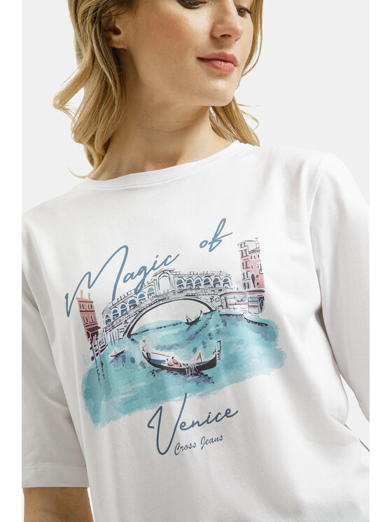 Cross Jeans Cross Jeans T-Shirt 56270-008 Biały