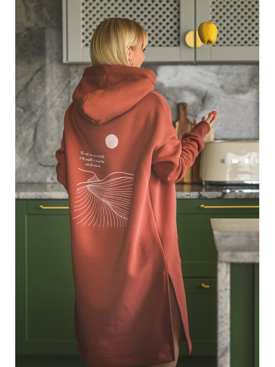 NAOKO NAOKO Mikina Desert Sands Červená Oversize