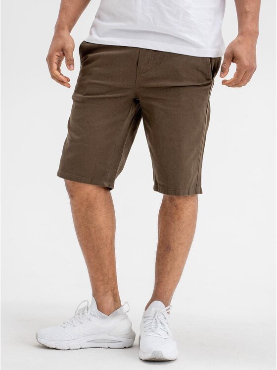 Jigga Wear Jigga Wear Szorty materiałowe Krótkie Spodenki Materiałowe Brązowe Jigga Wear Crown M Brązowy Regular Fit