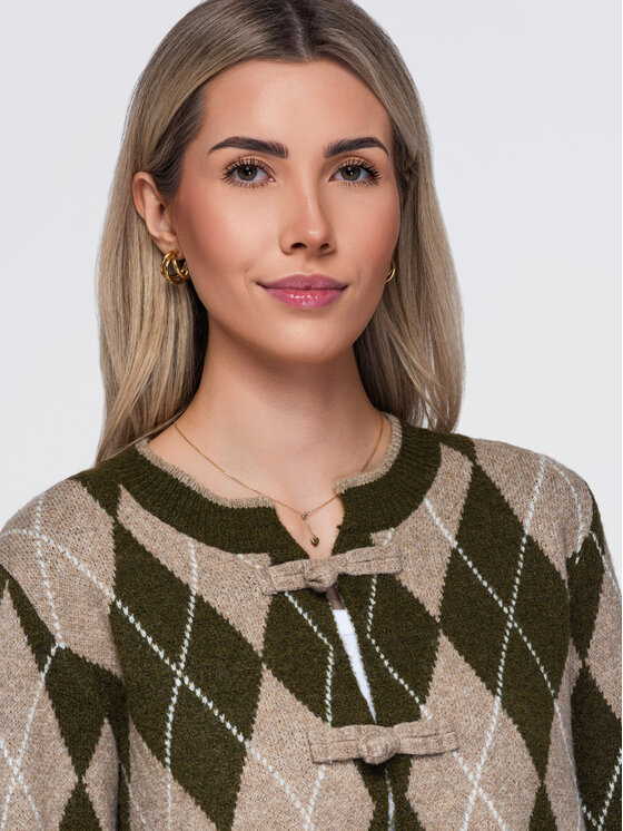 Ombre Ombre Svetr OW-SW-E0035 Zelená Regular Fit