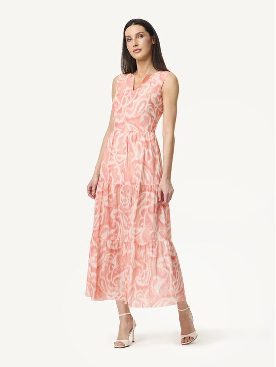 KMX KMX Sukienka letnia 923430016 Pomarańczowy Flare Fit