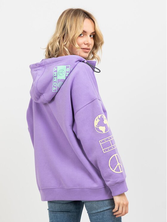 Tommy Hilfiger Tommy Hilfiger Bluza DW0DW11813-VLK R. S Fioletowy Oversize