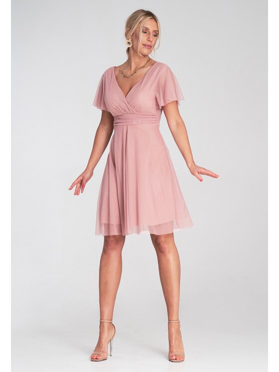 FIGL FIGL Koktejlové šaty M1206 Ružová Flared Fit