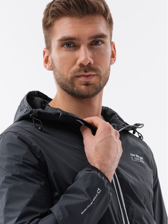 Ombre Ombre Bunda pro přechodné období OM-JANP-0110 Černá Regular Fit