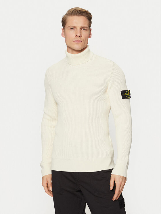 Stone Island Krekls ar augstu apkakli 8115552C2 Écru Regular Fit