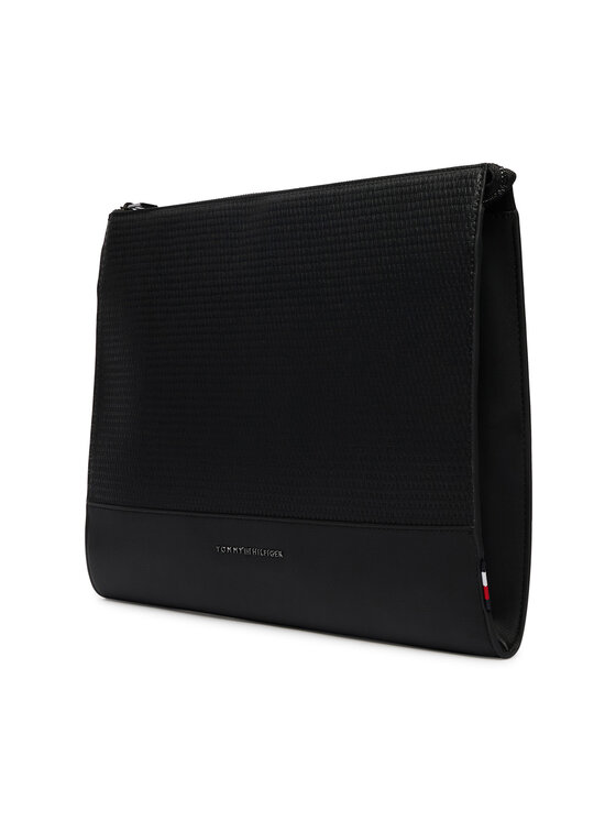 Tommy Hilfiger Tommy Hilfiger Etui pentru laptop Metal Logo Woven Laptop Sleeve AM0AM14303 Negru
