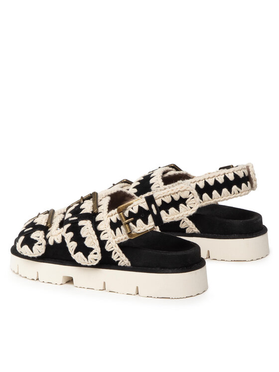 Mou Mou Sandale New Bio # 02-With Buckles SW461003A Crna