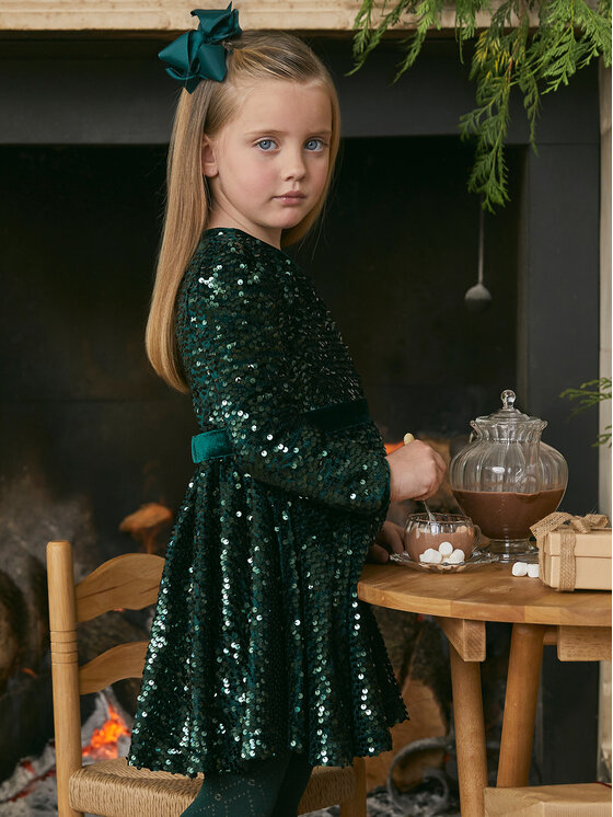 Abel & Lula Abel & Lula Sukienka elegancka 5528 Zielony Regular Fit