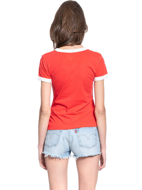 Wrangler Wrangler T-shirt SS RINGER TEE Rosso Regular Fit