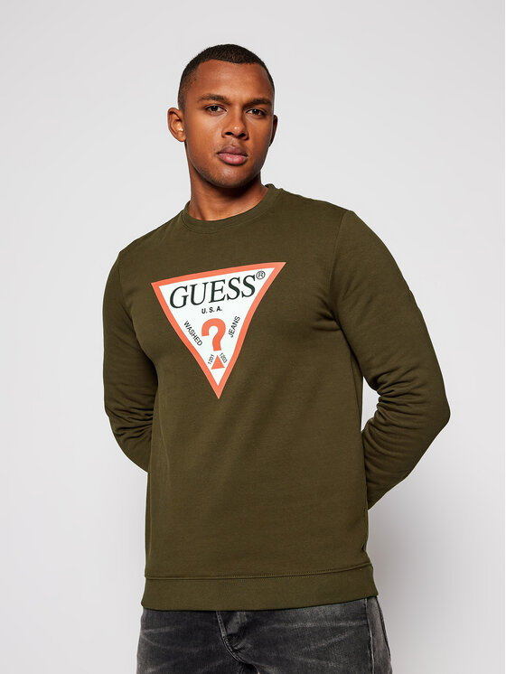 Guess Guess Bluză Audley M0BQ37 K7ON1 Verde Slim Fit