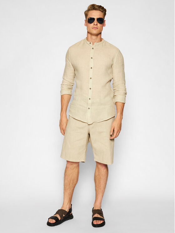 Pantaloncini di tessuto D212BJWTD Beige Regular
