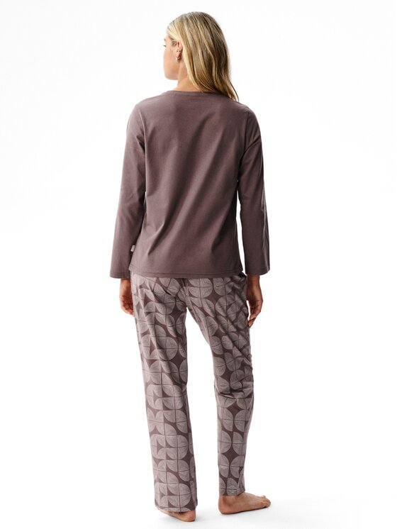 Atlantic Atlantic Piżama Nightlines Peach Effect Brązowy Regular Fit