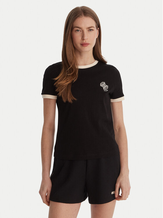 Guess Guess Póló V6GI05 K2966 Fekete Regular Fit