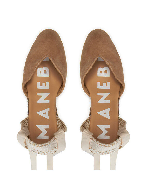 Manebi Manebi Espadryle Hamptons Heart-Shaped Wedge Espadrilles W 1.6 WH Beżowy