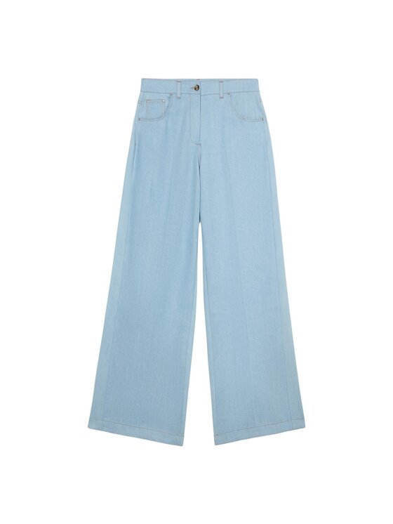 Oltre Oltre Spodnie materiałowe P00DR009163N004 Turkusowy Baggy Fit