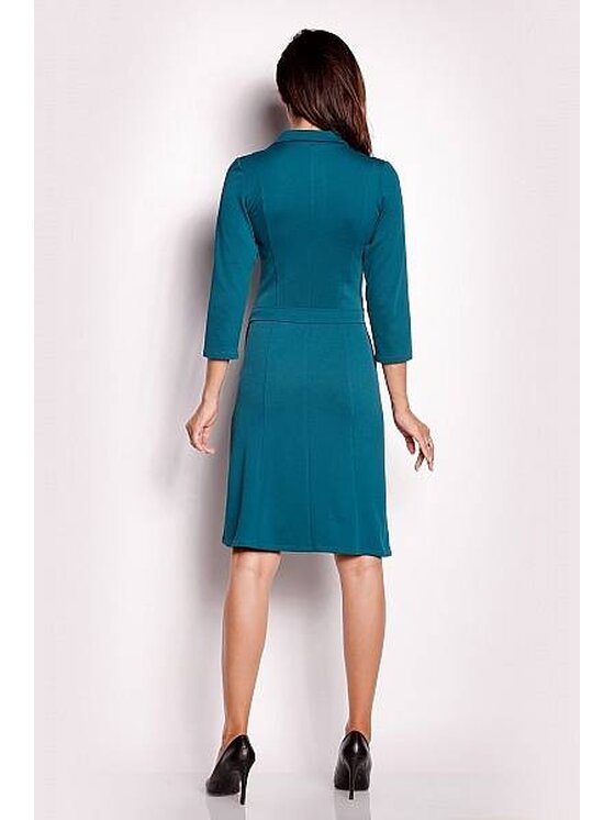 Awama Awama Úpletové šaty A151 Zelená Basic Fit