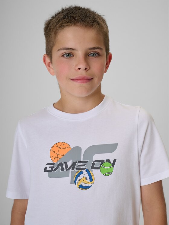 4F 4F T-Shirt 4FJRAW26TTSHM4346-10S Biały Regular Fit