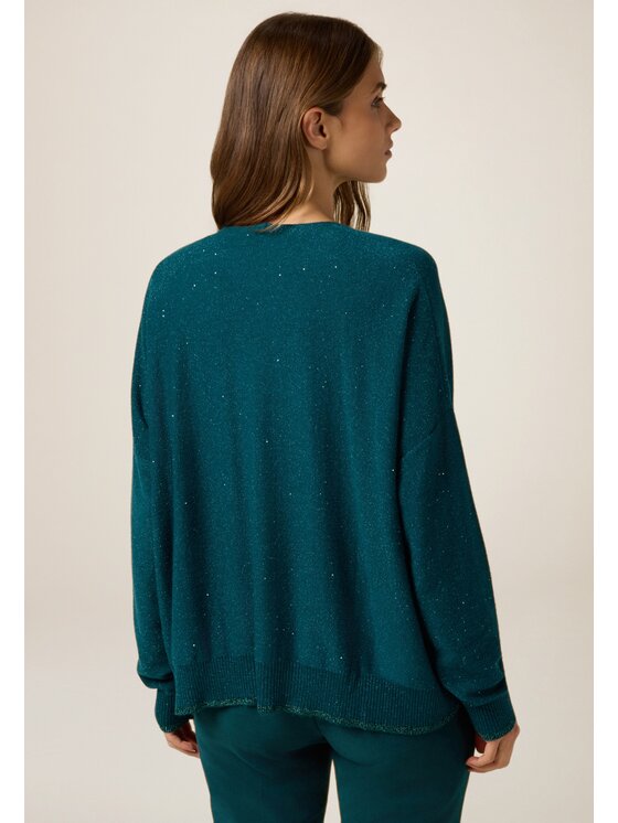 Oltre Oltre Cardigan M507E001884N025 Turchese Regular Fit